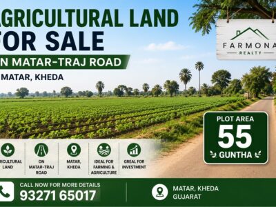 55 Guntha Agricultural Land for Sale on Matar-Traj Road