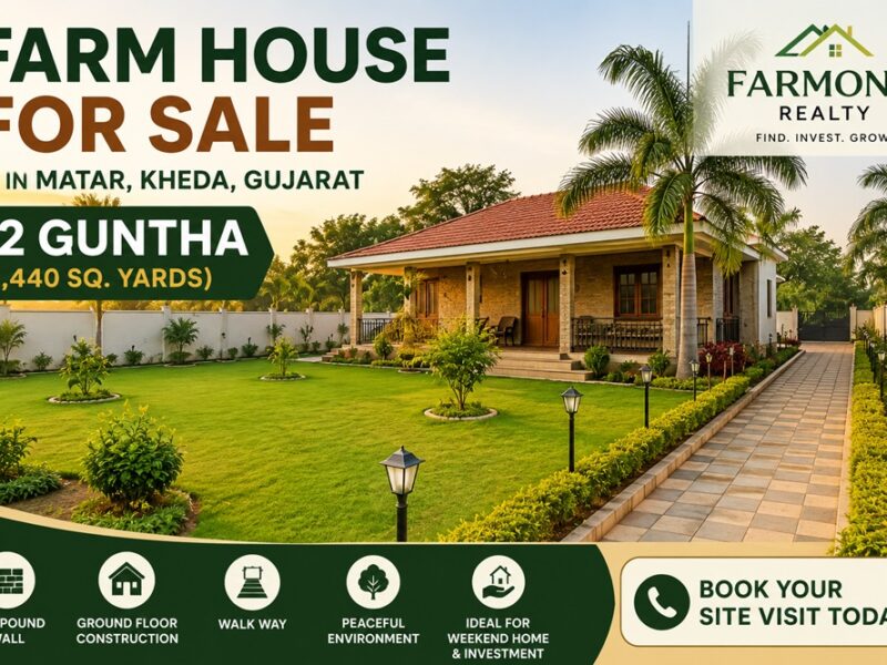 Farm House for Sale in Matar, Kheda, Gujarat | 12 Guntha Farm Property