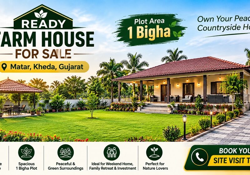 Ready Farm House for Sale in Matar, Kheda | 1 Bigha